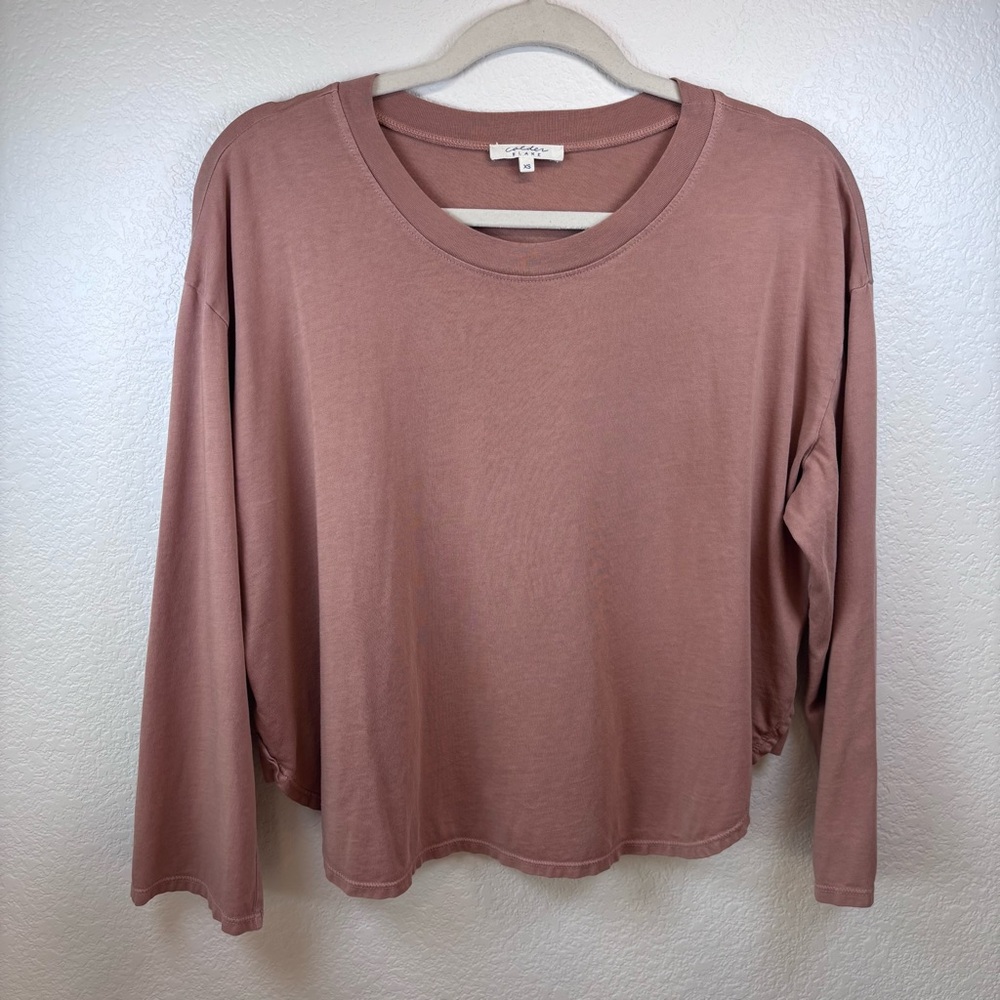 Calder Blake U Hem Oversized Boxy long sleeve tee 100% Pima Cotton - XS